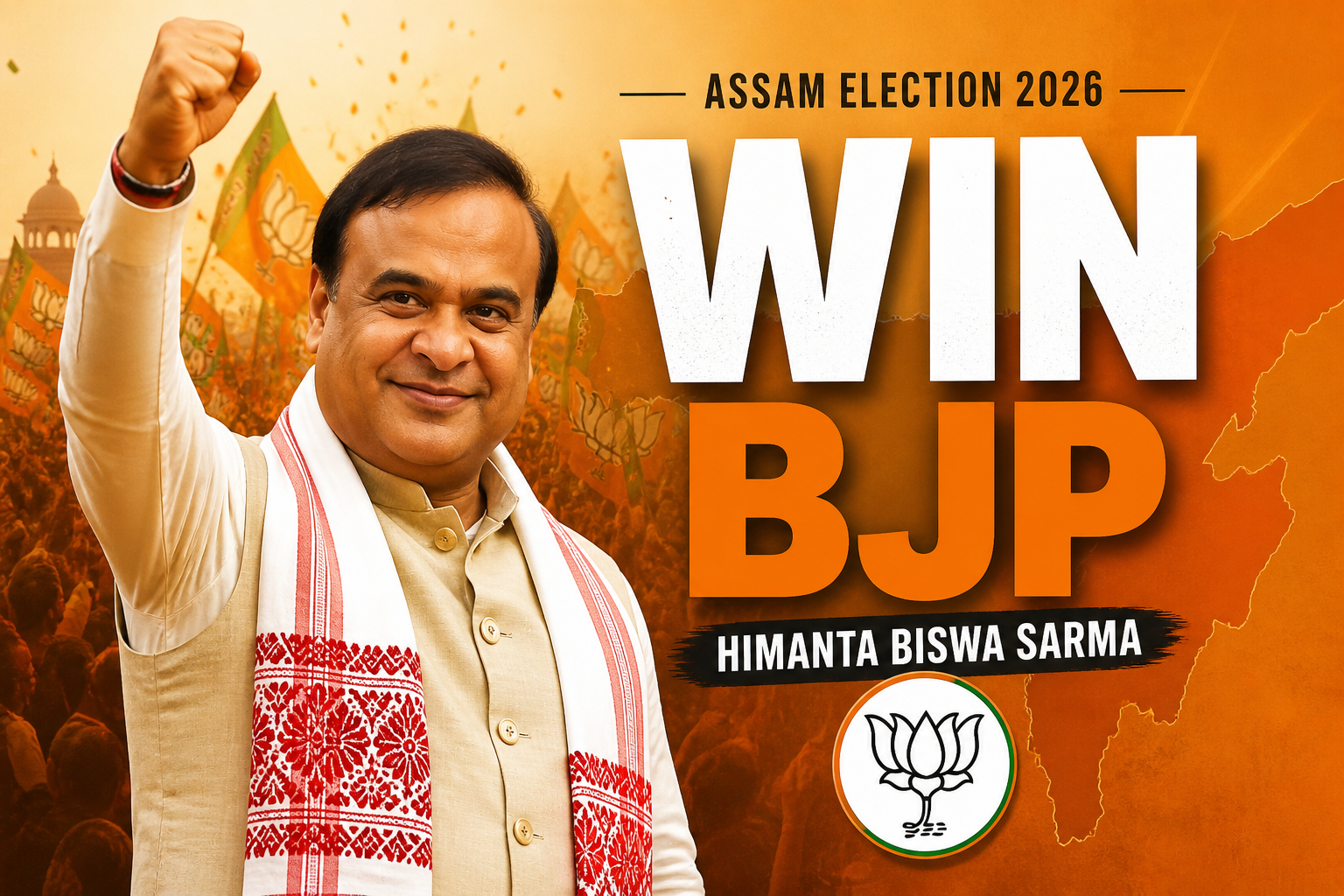Himanta Biswa Sarma Leads BJP to Historic Hat-trick Win in Assam Assembly Elections 2026