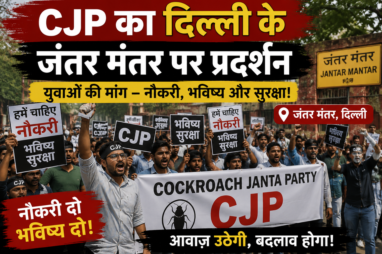 Cockroach Janta Party Protest LIVE: Students Rally at Jantar Mantar Over Exam Irregularities Cockroach Janta Party Protest LIVE: Students Rally at Jantar Mantar Over Exam Irregularities