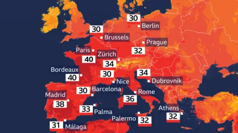 Extreme heat across Europe raises climate record fears and safety concerns