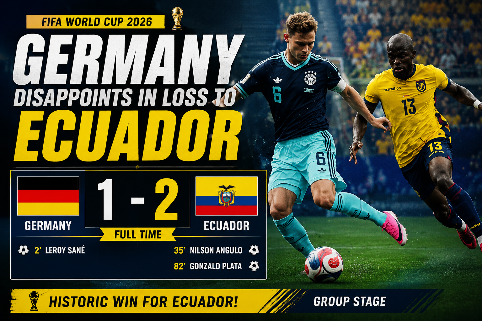 Ecuador Defeats Germany 2-1
